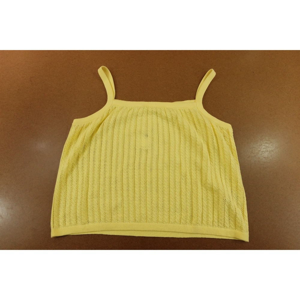 Gap Womens Size XXL Yellow Cotton Open-Stitch Sweater Tank Top NWT‎